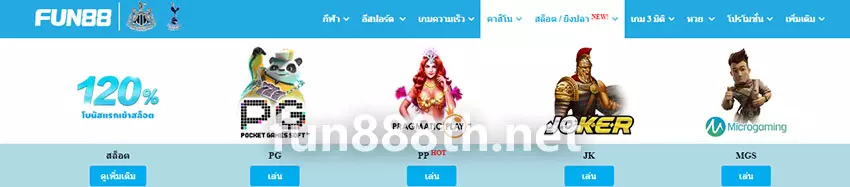 รายการเกมสล็อต Fun88